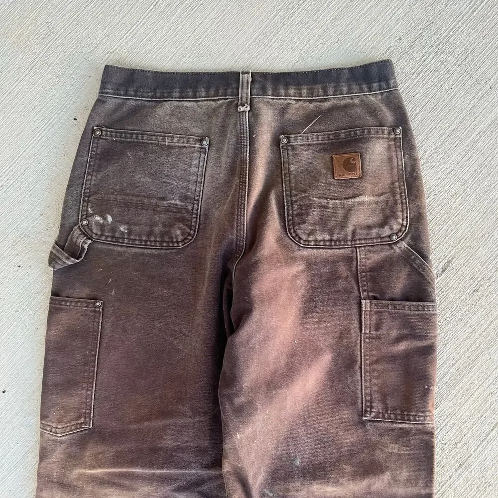 Carhartt faded brown double knee work wear carpenter pants